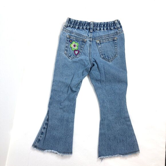 Limited Vintage Hippie Y2K Jeans Girls Toddler Size 4 with Embroidered Flowers - Picture 2 of 7